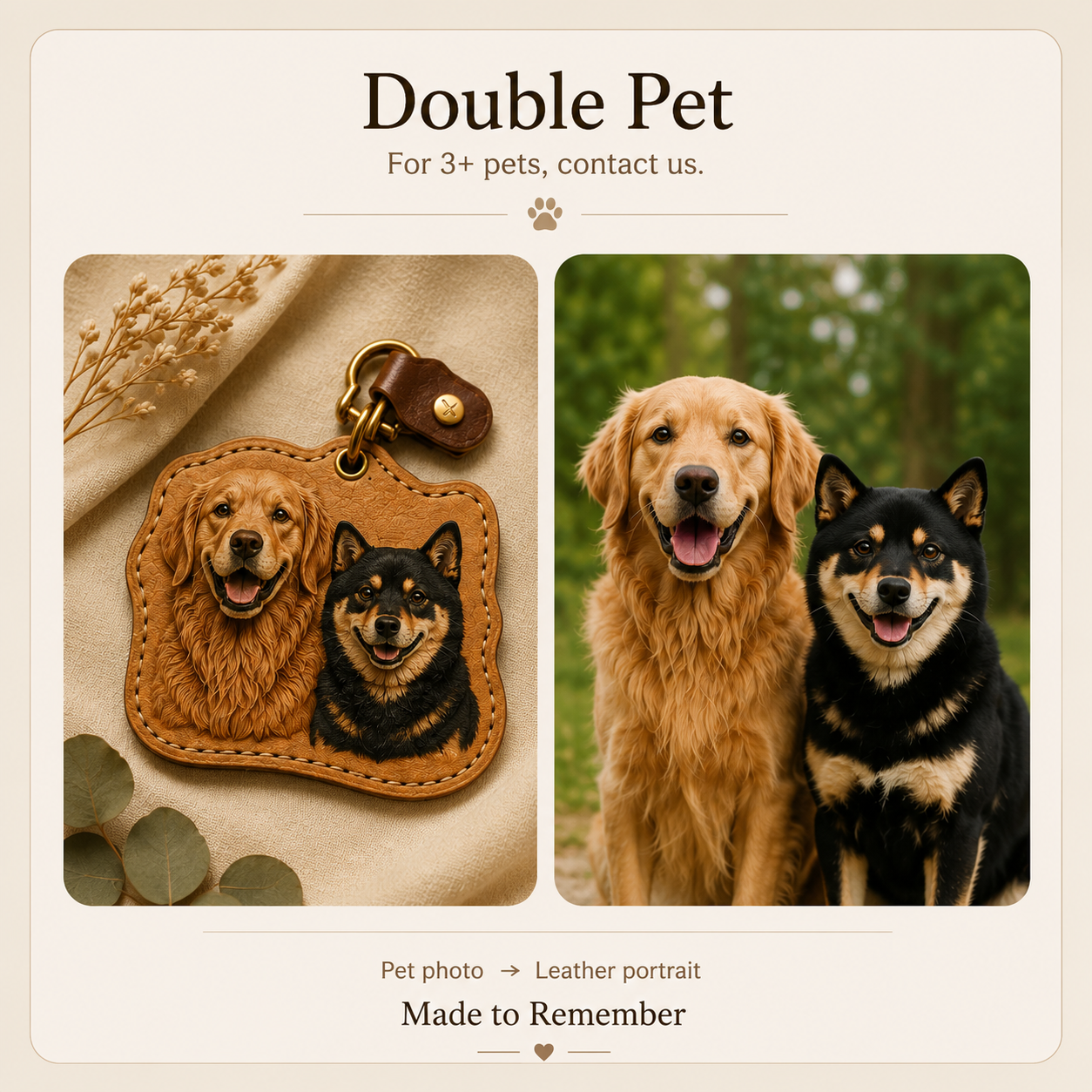 Custom Leather Pet Portrait